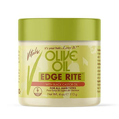 VITALE Olive Oil Edge Rite 3.5 Oz – Premium Hair Styling Putty for Men