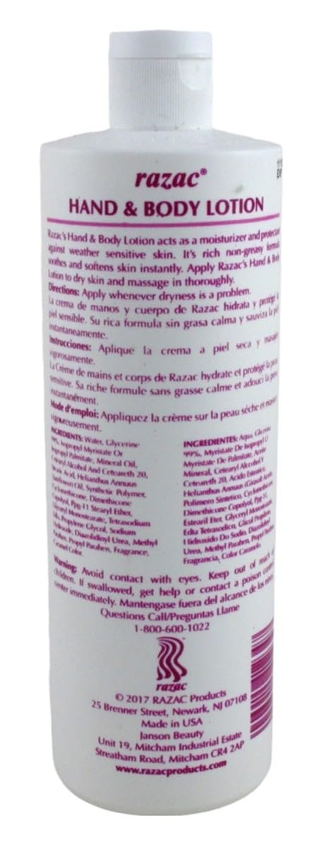 Razac Hand & Body Lotion 16oz (3 Pack) – Intensive Moisturizing Lotion for Dry Skin Avelisse