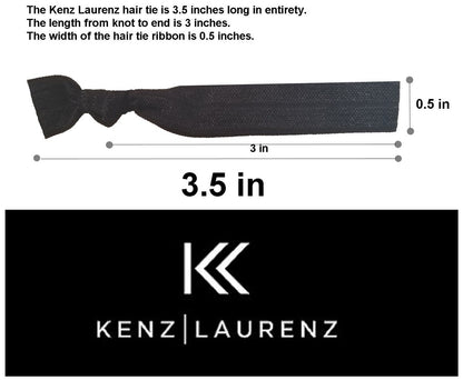 Kenz Laurenz Ribbon Hair Ties - Neutral Tones 10 Pack | Gentle Nylon/Spandex Blend