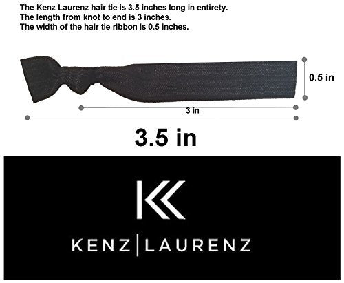 Kenz Laurenz Ribbon Hair Ties - Neutral Tones 10 Pack | Gentle Nylon/Spandex Blend - görsel 7
