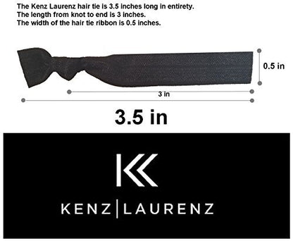 Kenz Laurenz Ribbon Hair Ties - Neutral Tones 10 Pack | Gentle Nylon/Spandex Blend