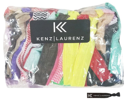 Kenz Laurenz Ribbon Hair Ties - Neutral Tones 10 Pack | Gentle Nylon/Spandex Blend