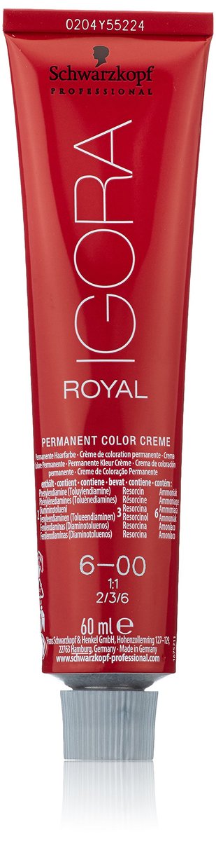 Schwarzkopf Igora Royal 6-00 Dark Blonde Permanent Hair Color - 60 ml - görsel 3