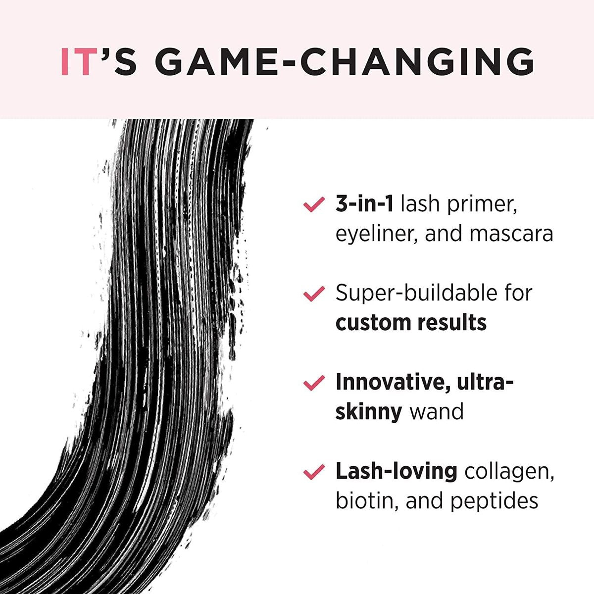 IT Cosmetics Tightline 3-in-1 Lash Primer, Eyeliner & Black Mascara – Lengthens & Conditions Lashes – Ultra-Skinny Wand – Infused with Collagen, Biotin, Peptides & Antioxidants – 0.12 fl oz Avelisse