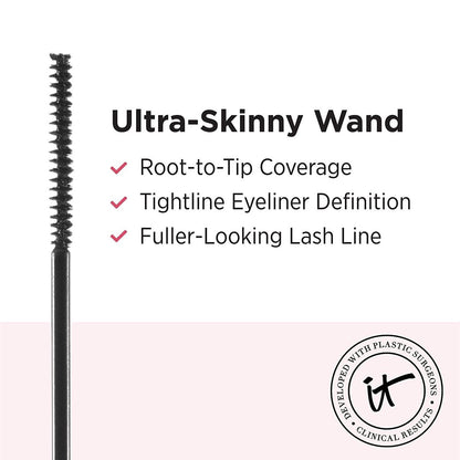 IT Cosmetics Tightline 3-in-1 Lash Primer, Eyeliner & Black Mascara – Lengthens & Conditions Lashes – Ultra-Skinny Wand – Infused with Collagen, Biotin, Peptides & Antioxidants – 0.12 fl oz Avelisse