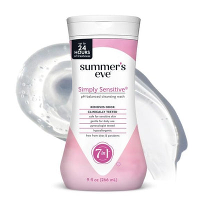 Summer's Eve Simply Sensitive Cleansing Wash for Sensitive Skin, 9 oz (Pack of 3)