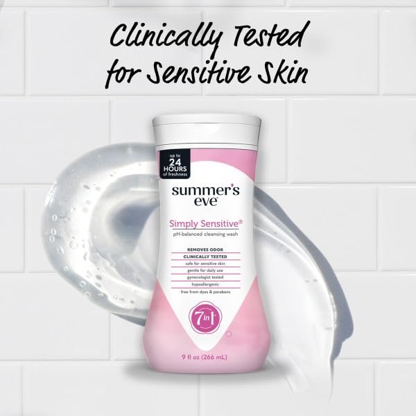 Summer's Eve Simply Sensitive Cleansing Wash for Sensitive Skin, 9 oz (Pack of 3) - görsel 5