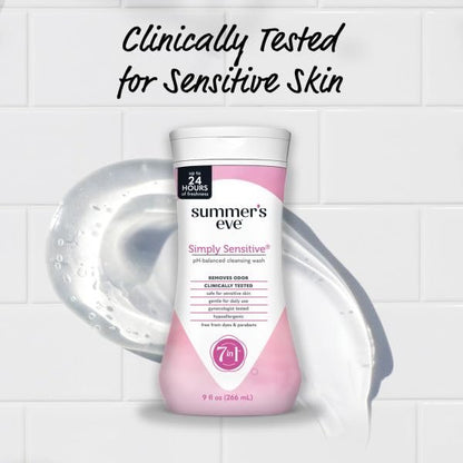 Summer's Eve Simply Sensitive Cleansing Wash for Sensitive Skin, 9 oz (Pack of 3)