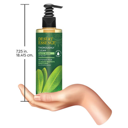Desert Essence Thoroughly Clean Face Wash with Tea Tree Oil – Natural Facial Cleanser for Oily & Sensitive Skin – 8.5 Fl Oz