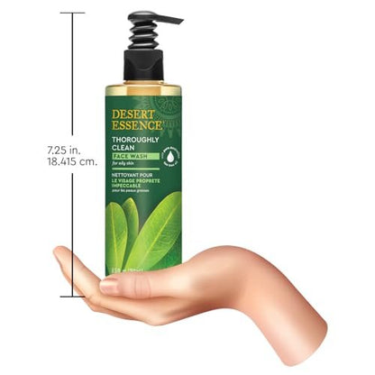 Desert Essence Thoroughly Clean Face Wash with Tea Tree Oil – Natural Facial Cleanser for Oily & Sensitive Skin – 8.5 Fl Oz