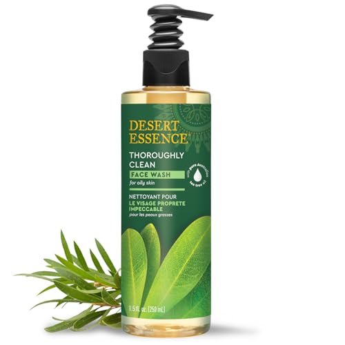Desert Essence Thoroughly Clean Face Wash with Tea Tree Oil – Natural Facial Cleanser for Oily & Sensitive Skin – 8.5 Fl Oz - görsel 2