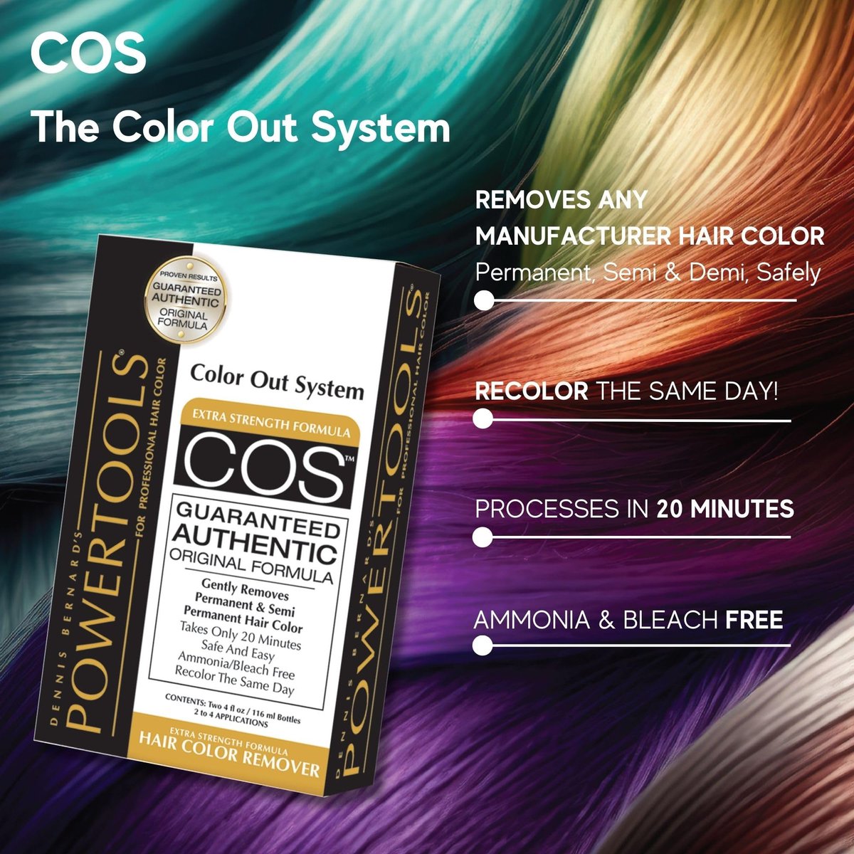 COS, The Original Color Out System – Safely Remove Semi & Permanent Hair Color, Ammonia Free, 8 Fl Oz Avelisse