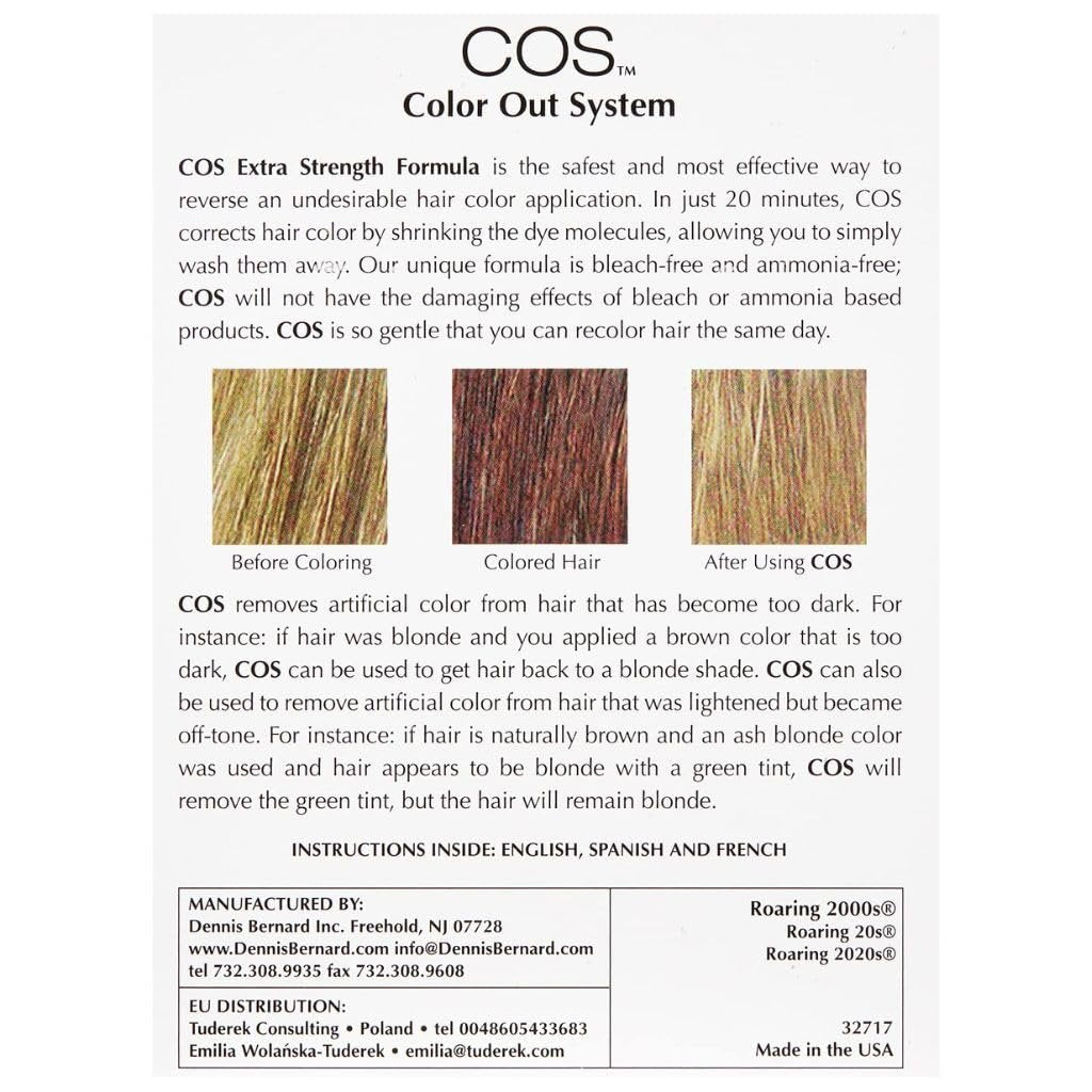 COS, The Original Color Out System – Safely Remove Semi & Permanent Hair Color, Ammonia Free, 8 Fl Oz Avelisse
