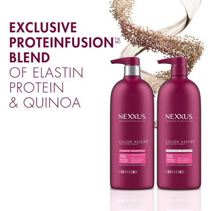 Nexxus Color Assure Shampoo and Conditioner for Color Treated Hair - Enhance Color Vibrancy for Up to 40 Washes - 33.8 oz Duo Avelisse
