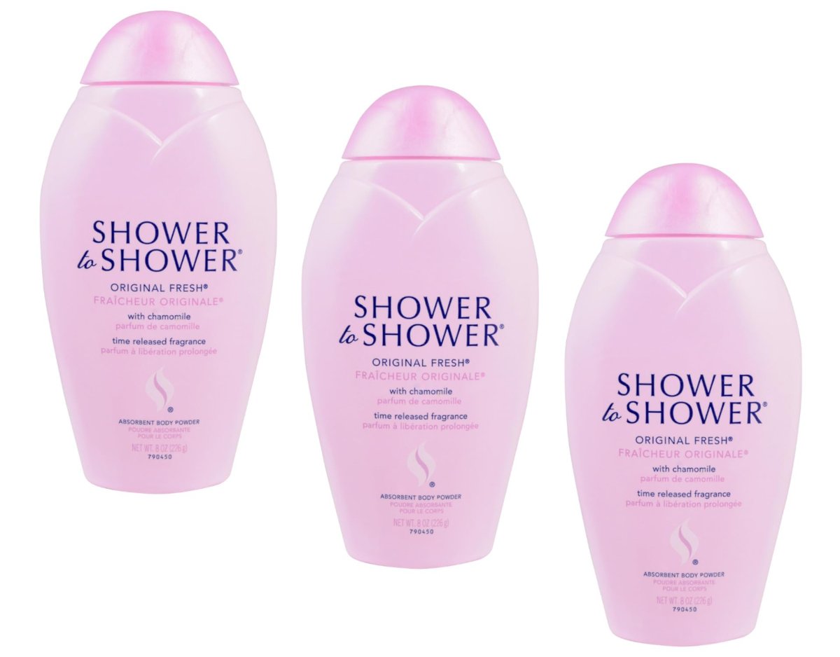 Shower to Shower Original Fresh Body Powder with Chamomile, Talc Free, Sweat Absorbing, Prevents Chafing & Odor, 8 oz (3 Pack) Avelisse