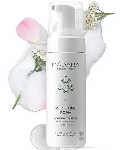 MÁDARA Foam Facial Cleanser 150 ml – Gentle Foaming Face Wash & Makeup Remover with Northern Yarrow & Rose Water, COSMOS Organic Certified, for All Skin Types Avelisse