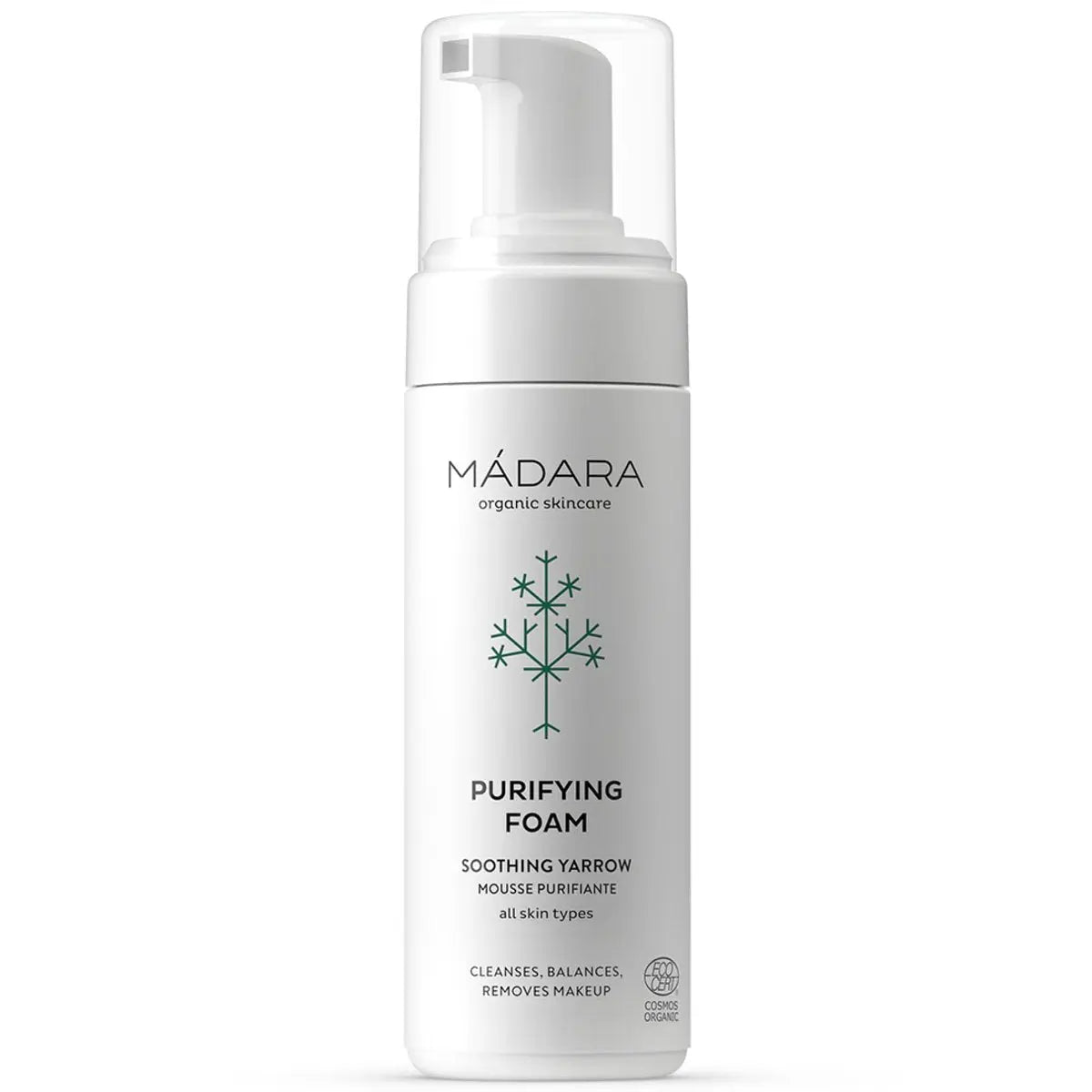 MÁDARA Foam Facial Cleanser 150 ml – Gentle Foaming Face Wash & Makeup Remover with Northern Yarrow & Rose Water, COSMOS Organic Certified, for All Skin Types Avelisse