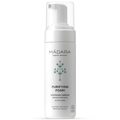 MÁDARA Foam Facial Cleanser 150 ml – Gentle Foaming Face Wash & Makeup Remover with Northern Yarrow & Rose Water, COSMOS Organic Certified, for All Skin Types Avelisse