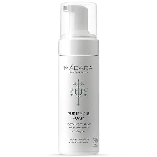 MÁDARA Foam Facial Cleanser 150 ml – Gentle Foaming Face Wash & Makeup Remover with Northern Yarrow & Rose Water, COSMOS Organic Certified, for All Skin Types Avelisse