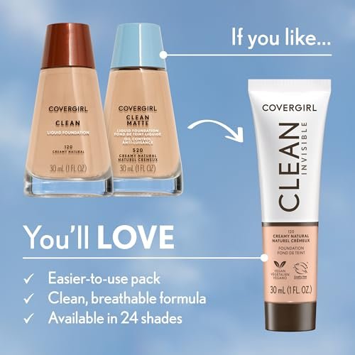 COVERGIRL Clean Matte Liquid Foundation - Classic Ivory, 1 oz - Oil-Free, Shine-Free Finish - görsel 5