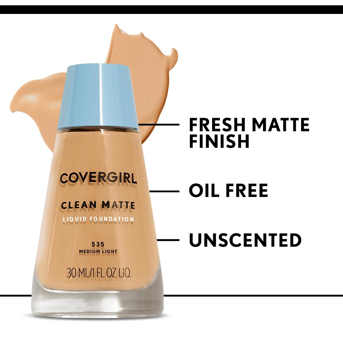 COVERGIRL Clean Matte Liquid Foundation - Classic Ivory, 1 oz - Oil-Free, Shine-Free Finish - görsel 12