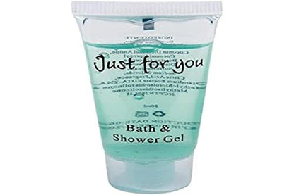 Travel Toiletries - Just for You Bath and Shower Gel 20ml (Pack of 100) - REACH Compliant Hotel Shower Gels, Pleasant Fragrance, Hotel or Home Use Avelisse