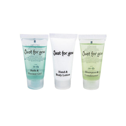 Travel Toiletries - Just for You Bath and Shower Gel 20ml (Pack of 100) - REACH Compliant Hotel Shower Gels, Pleasant Fragrance, Hotel or Home Use Avelisse