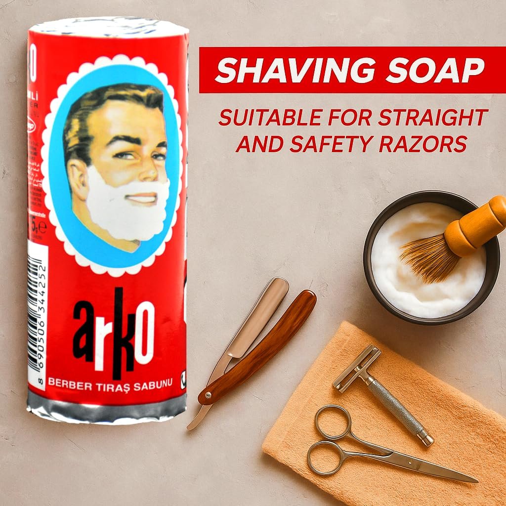 Arko Shaving Cream Soap Stick (2-Pack) - Classic Turkish Shaving Soap for a Smooth, Comfortable Shave - görsel 3