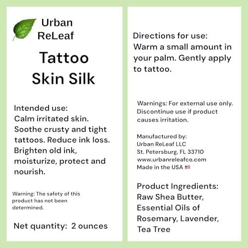 Urban ReLeaf Tattoo Skin Silk - Natural Shea Butter Salve for New & Old Tattoos, Vegan Healing Ointment - görsel 12