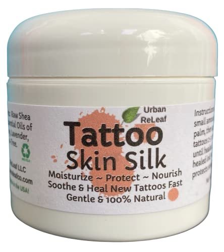 Urban ReLeaf Tattoo Skin Silk - Natural Shea Butter Salve for New & Old Tattoos, Vegan Healing Ointment - görsel 2