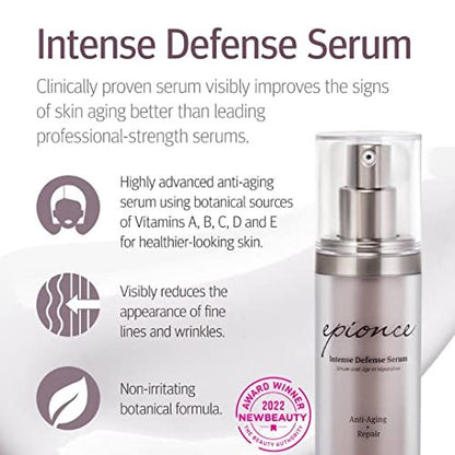Epionce Intense Defense Serum – Anti-Aging Facial Serum with Vitamin C, E, D, A, B & Niacinamide | Dermatologist-Developed Skincare Avelisse