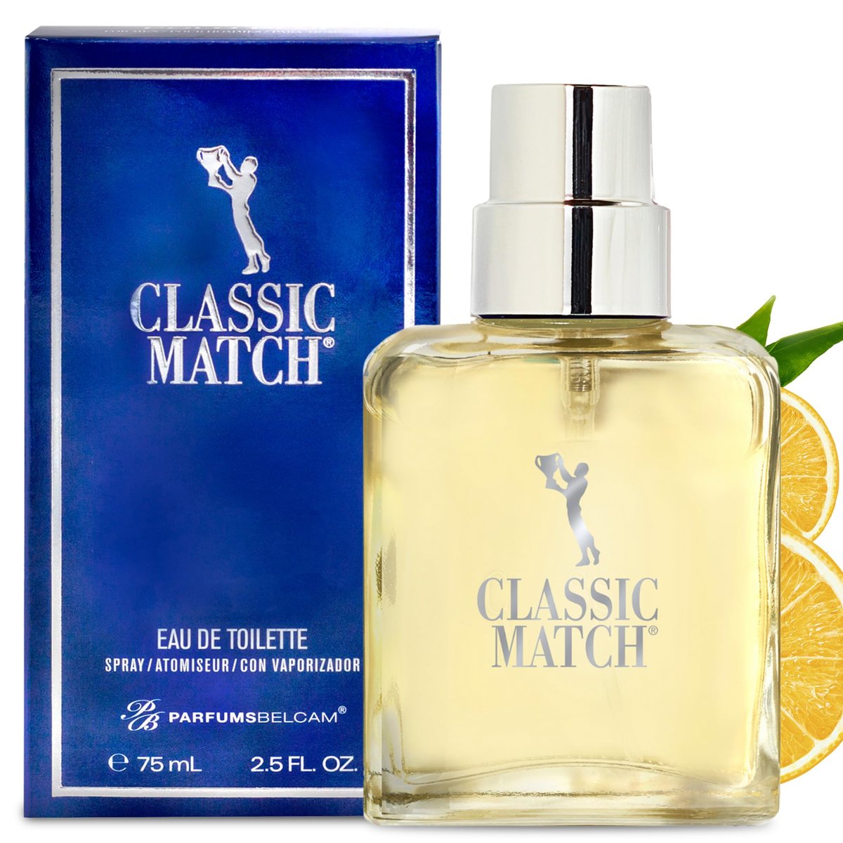 PB ParfumsBelcam Blue Classic Match Eau de Toilette Spray for Men – Modern Citrus Fougere Fragrance, 2.54 Fl Oz - görsel 1