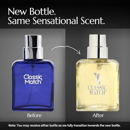 PB ParfumsBelcam Blue Classic Match Eau de Toilette Spray for Men – Modern Citrus Fougere Fragrance, 2.54 Fl Oz