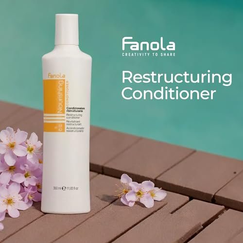 Fanola Restructuring Hair Conditioner – Hydrating & Nourishing Conditioner with Argan and Linseed Oil for Dry, Damaged Hair – Anti-Frizz, Repairing Formula – 33.8 Fl Oz Avelisse