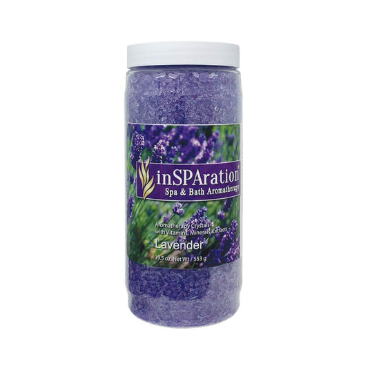 InSPAration Lavender Crystals for Spa and Hot Tubs – 19 oz Purple Bath Salts Avelisse
