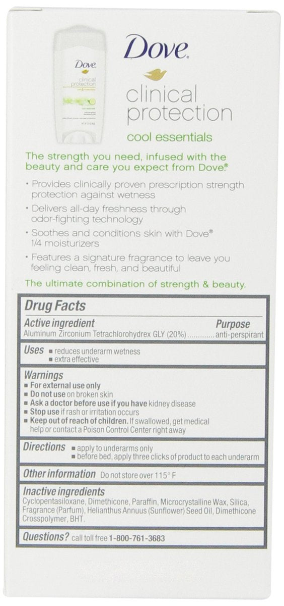 Dove Clinical Protection Antiperspirant Deodorant, Cool Essentials, 1.7 oz - görsel 5