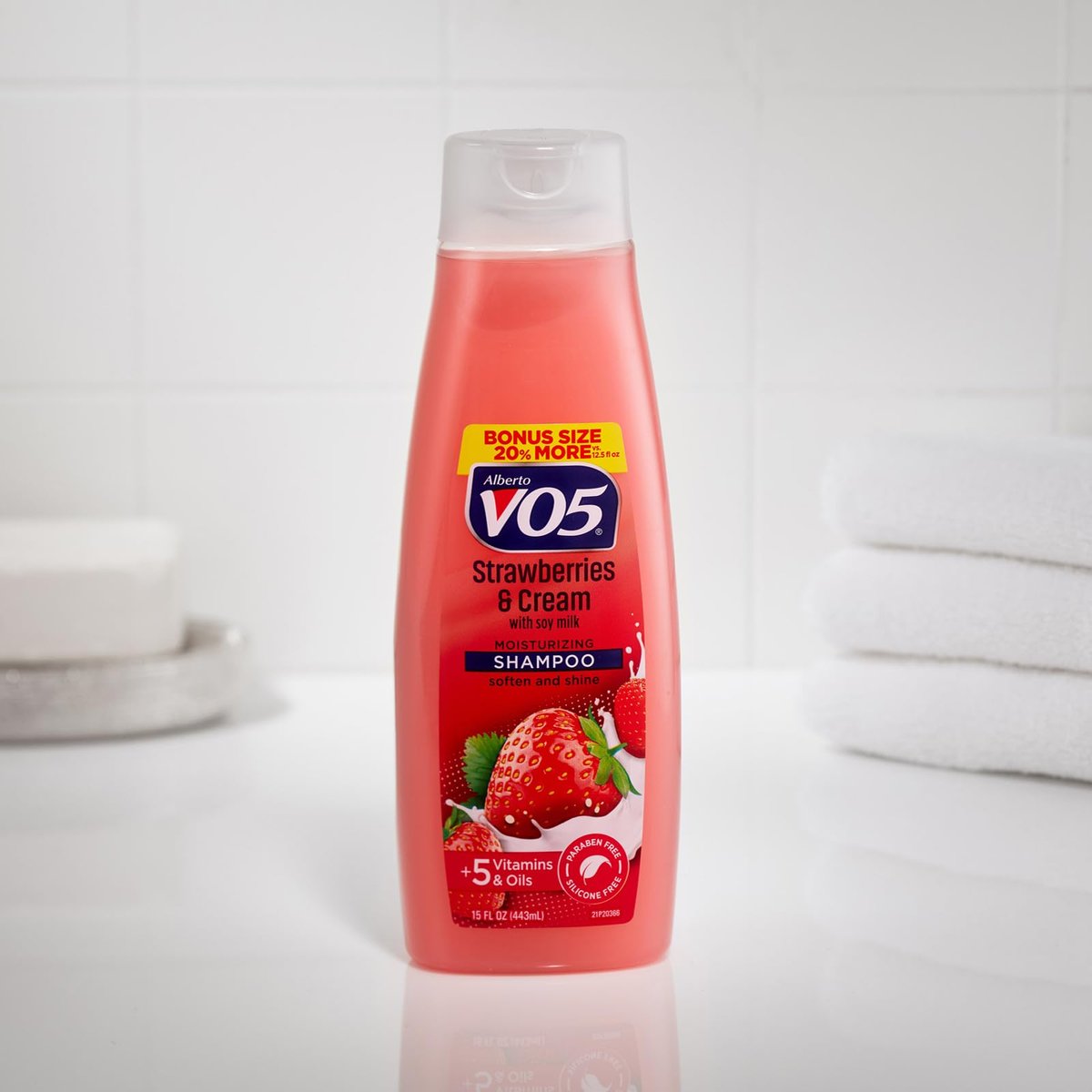 Alberto VO5 Moisture Milks Moisturizing Shampoo with Soy Milk & 5 Oils – Strawberries & Cream Scent, 15 oz - görsel 4