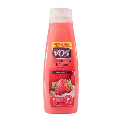Alberto VO5 Moisture Milks Moisturizing Shampoo with Soy Milk & 5 Oils – Strawberries & Cream Scent, 15 oz