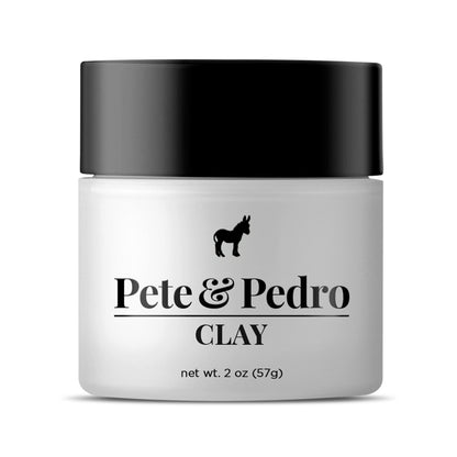 Pete & Pedro Hair Styling Clay - Medium Hold, Matte Finish, Low Shine for Men, 2 oz