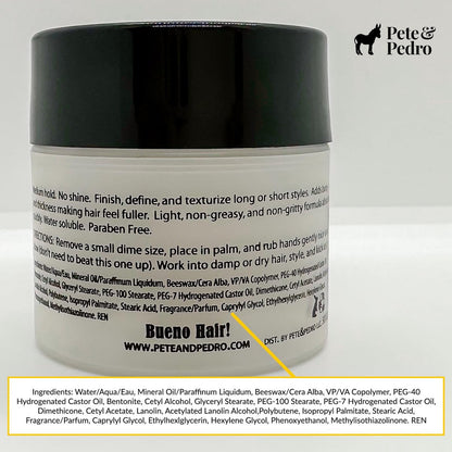 Pete & Pedro Hair Styling Clay - Medium Hold, Matte Finish, Low Shine for Men, 2 oz