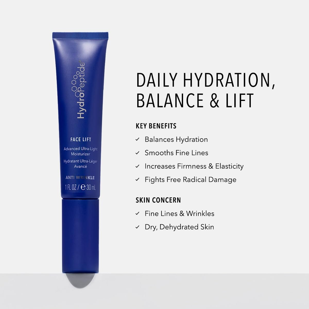 HydroPeptide Face Lift Advanced Ultra-Light Moisturizer - Age-Preventing & Hydrating, 1 oz Avelisse