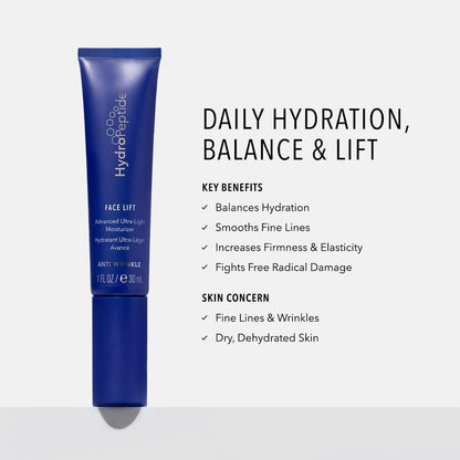 HydroPeptide Face Lift Advanced Ultra-Light Moisturizer - Age-Preventing & Hydrating, 1 oz Avelisse