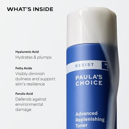 Paula's Choice RESIST Advanced Replenishing Face Toner – Anti-Aging Facial Toner with Hyaluronic Acid, Vitamin C & E, Lightweight Hydration for Dry Skin, Fragrance-Free, 4 fl oz Avelisse