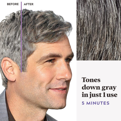 Just For Men Touch of Gray Medium Brown T-35 Permanent Hair Color Kit for Men - Salt and Pepper Look, 1 Count