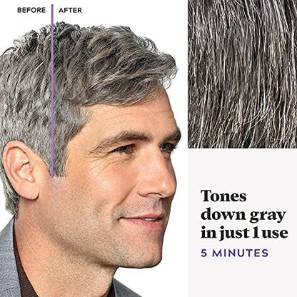 Just For Men Touch of Gray Medium Brown T-35 Permanent Hair Color Kit for Men - Salt and Pepper Look, 1 Count
