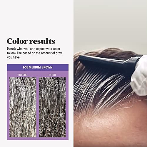 Just For Men Touch of Gray Medium Brown T-35 Permanent Hair Color Kit for Men - Salt and Pepper Look, 1 Count - görsel 12