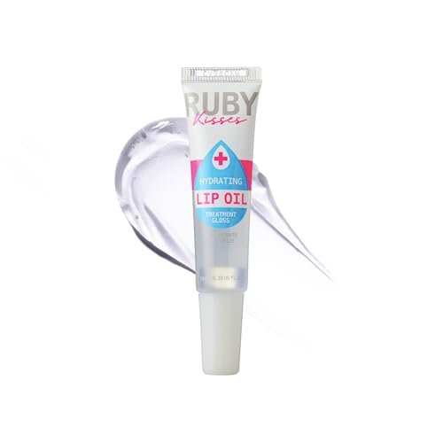 Ruby Kisses Hydrating Clear Lip Oil Treatment Gloss - Nourish & Repair Dry Lips with Vitamin E & Jojoba - görsel 2
