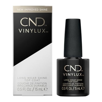CND Vinylux Long Wear Shine Top Coat - Quick Drying & Easy to Remove, 0.5 Fl Oz