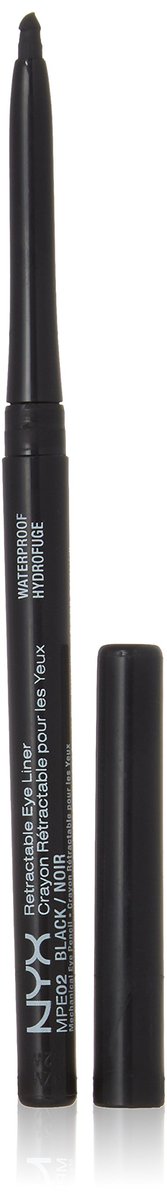 NYX Waterproof Retractable Eyeliner - Black (MPE02) - Long-Lasting, Smudge-Proof Eye Liner Pencil
