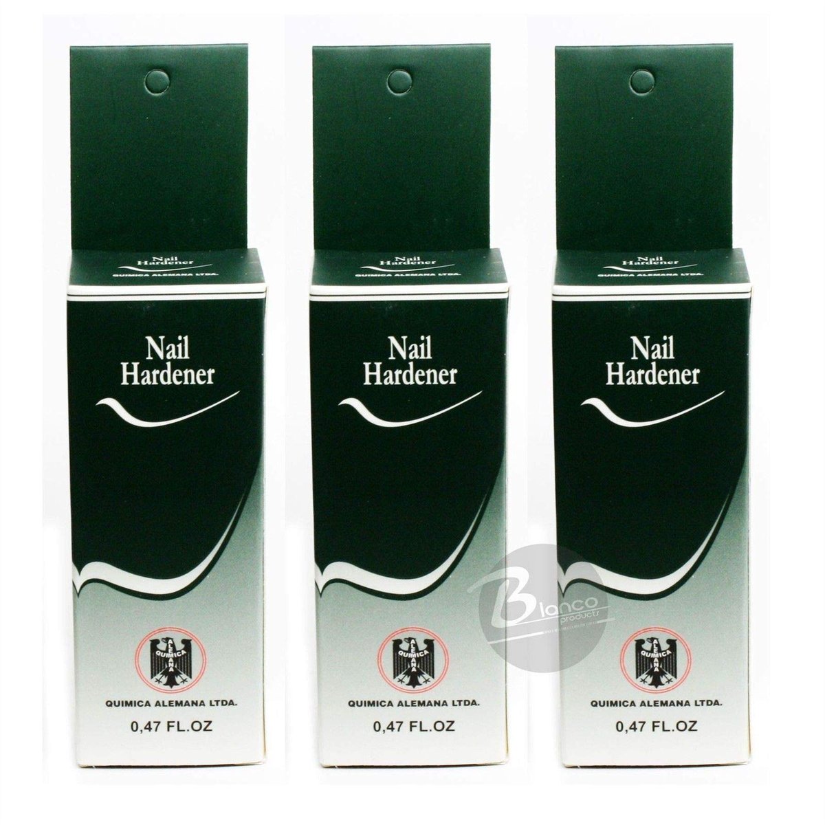 Química Alemana Nail Hardener Strengthener Polish Treatment - 3 Bottles (0.47 oz Each) Avelisse